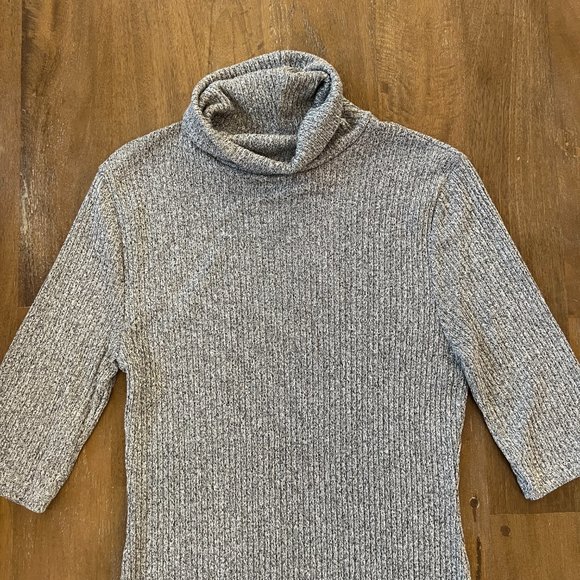 topshop - grey cowl neck midi dress - three quarter sleeve - size 8 - Picture 3 of 4